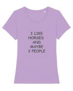 I Like Horses Design Tricou mânecă scurtă guler larg fitted Damă Expresser