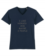 I Like Horses Design Tricou mânecă scurtă guler V Bărbat Presenter