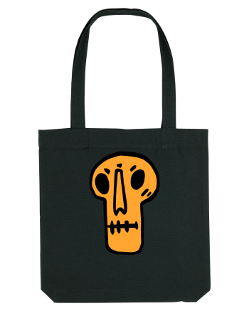 Halloween Orange Funny Skull Black