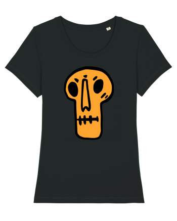 Halloween Orange Funny Skull Black