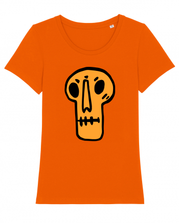 Halloween Orange Funny Skull Bright Orange