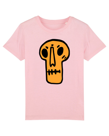 Halloween Orange Funny Skull Cotton Pink
