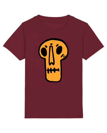 Halloween Orange Funny Skull Burgundy