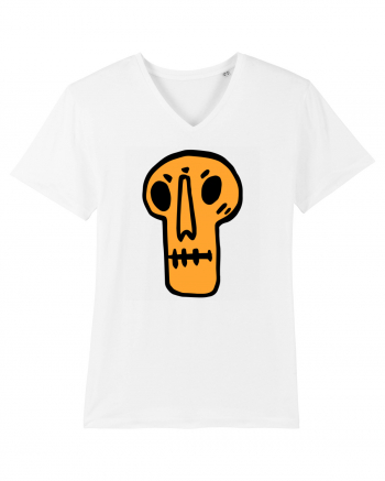 Halloween Orange Funny Skull White