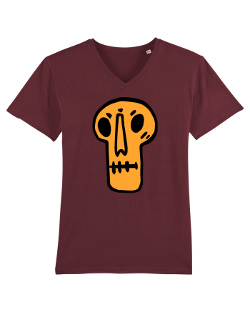 Halloween Orange Funny Skull Burgundy