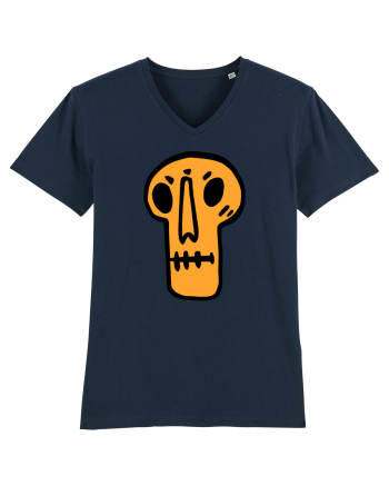 Halloween Orange Funny Skull French Navy