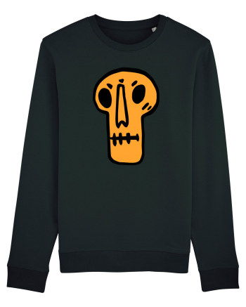 Halloween Orange Funny Skull Black