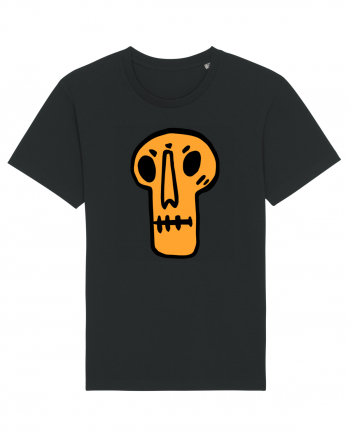 Halloween Orange Funny Skull Black