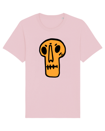 Halloween Orange Funny Skull Cotton Pink