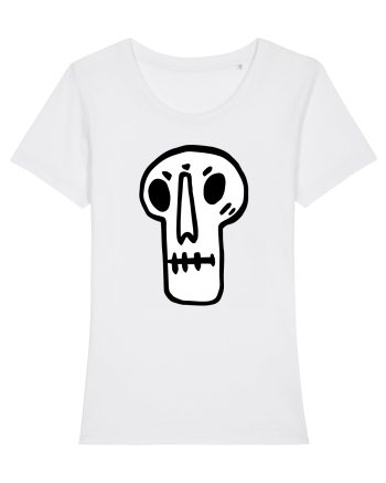 Halloween Orange Funny Skull White