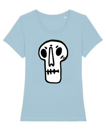 Halloween Orange Funny Skull Sky Blue