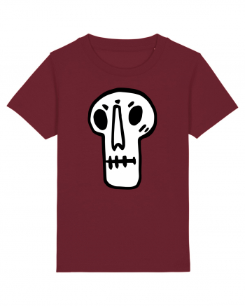 Halloween Orange Funny Skull Burgundy