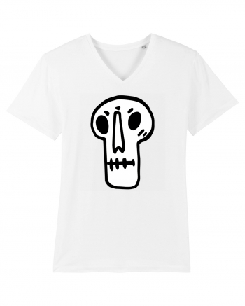 Halloween Orange Funny Skull White