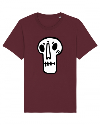 Halloween Orange Funny Skull Burgundy