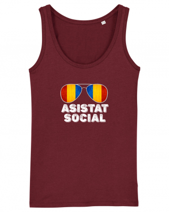 Tricou de Asistat Social- Barbat Burgundy