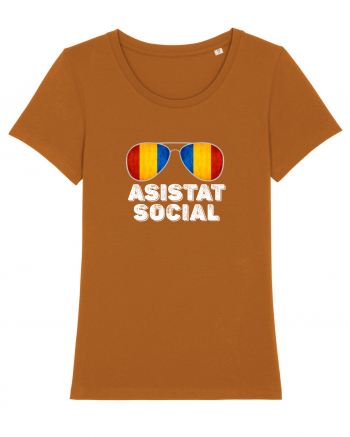 Tricou de Asistat Social- Barbat Roasted Orange