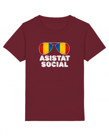 Tricou de Asistat Social- Barbat Burgundy