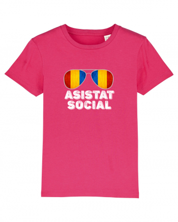 Tricou de Asistat Social- Barbat Raspberry