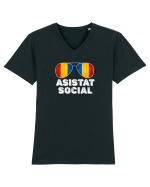 Tricou de Asistat Social- Barbat Tricou mânecă scurtă guler V Bărbat Presenter