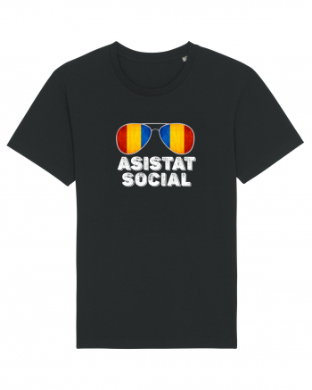 Tricou de Asistat Social- Barbat Black