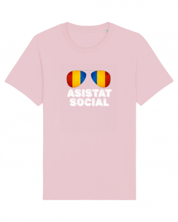 Tricou de Asistat Social- Barbat Cotton Pink