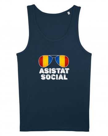 Tricou de Asistat Social- Barbat Navy