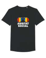 Tricou de Asistat Social- Barbat Tricou mânecă scurtă guler larg Bărbat Skater
