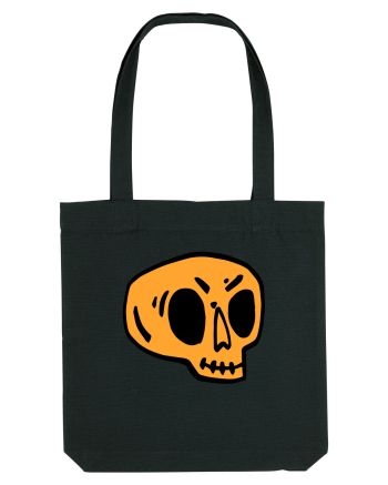 Halloween Orange Funny Skull Black