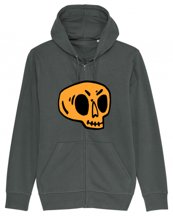 Halloween Orange Funny Skull Anthracite