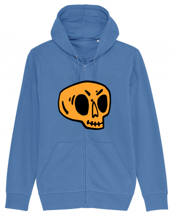 Halloween Orange Funny Skull Bright Blue
