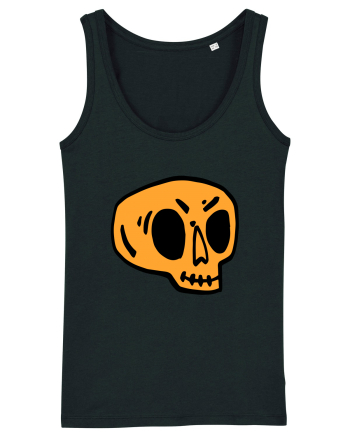 Halloween Orange Funny Skull Black