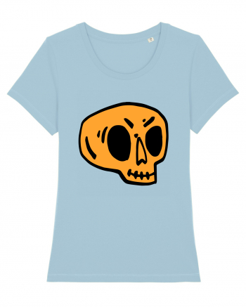 Halloween Orange Funny Skull Sky Blue