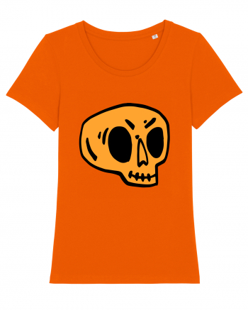Halloween Orange Funny Skull Bright Orange