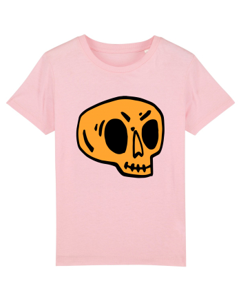 Halloween Orange Funny Skull Cotton Pink