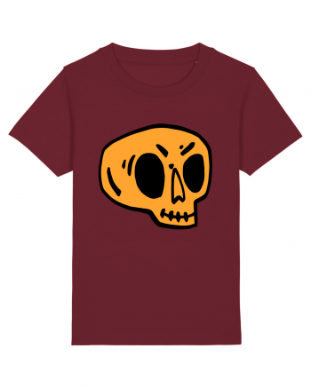 Halloween Orange Funny Skull Burgundy