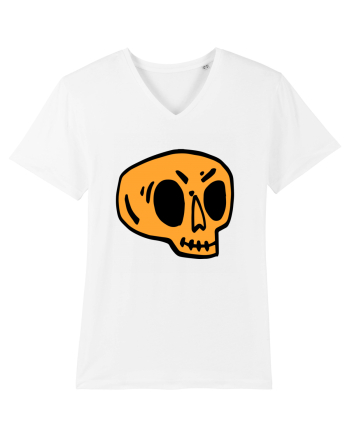 Halloween Orange Funny Skull White