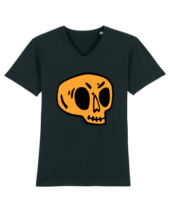 Halloween Orange Funny Skull Black