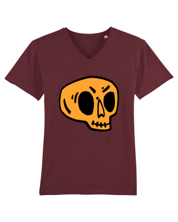 Halloween Orange Funny Skull Burgundy