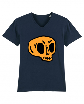 Halloween Orange Funny Skull French Navy