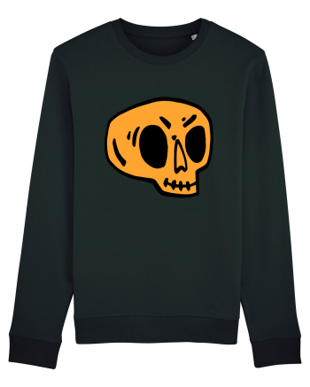Halloween Orange Funny Skull Black