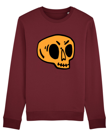 Halloween Orange Funny Skull Burgundy