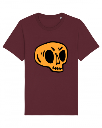 Halloween Orange Funny Skull Burgundy