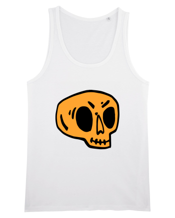 Halloween Orange Funny Skull White