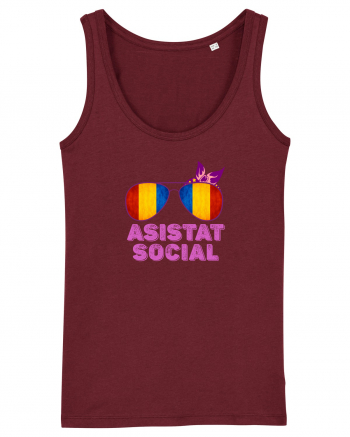 Tricou de Asistat Social- Femeie Burgundy