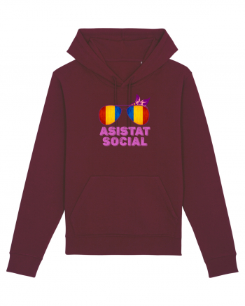 Tricou de Asistat Social- Femeie Burgundy