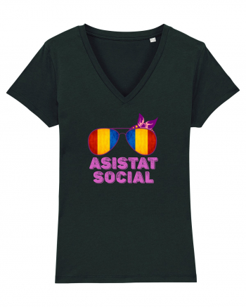 Tricou de Asistat Social- Femeie Black