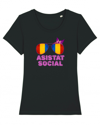 Tricou de Asistat Social- Femeie Black