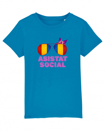 Tricou de Asistat Social- Femeie Azur