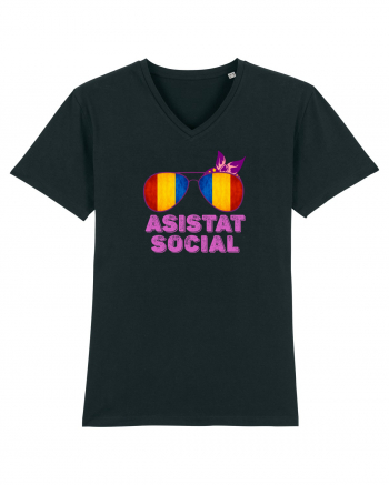 Tricou de Asistat Social- Femeie Black