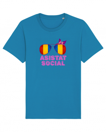 Tricou de Asistat Social- Femeie Azur